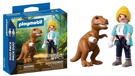 Playmobil Duo Pack Εξερευνήτρια & Τ-Ρεξ για 4 Ετών