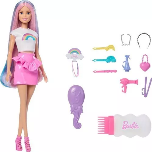 Barbie Rainbow Sparkle Hair Fashion with Extra-Long Hair Κούκλα για 3+ Ετών